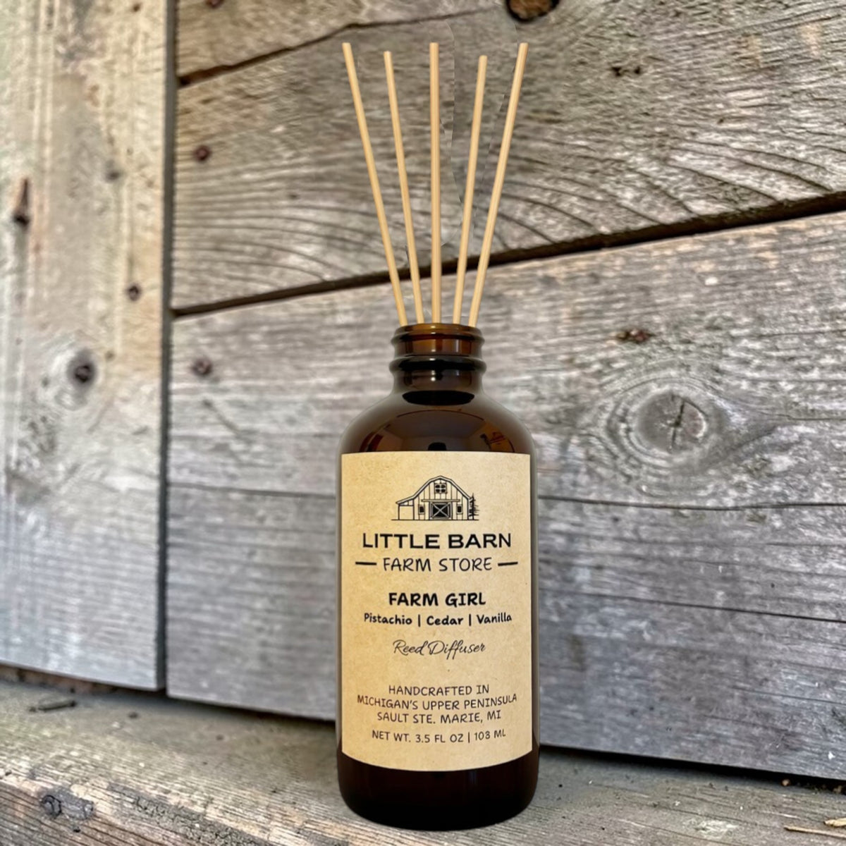 Farm Girl Reed Diffuser - Pistachio, Cedar & Vanilla – Little Barn Farm ...